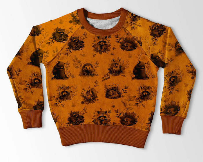AUTUMN ANIMALS / mustard - brushed knitwear with elastane ITY