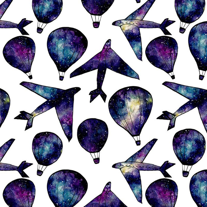 GALACTIC FLIGHTS - single jersey with elastane TE210