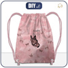 GYM BAG - ALWAYS BEAUTIFUL (GLITTER BUTTERFLIES) / CAMOUFLAGE pat. 2 (rose quartz) - small