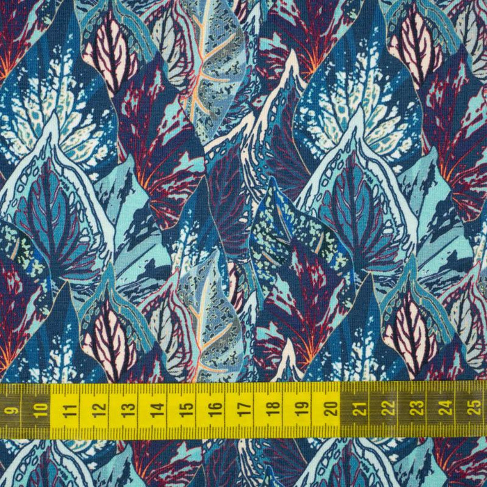 BLUE LEAVES (VINTAGE)- Upholstery velour 