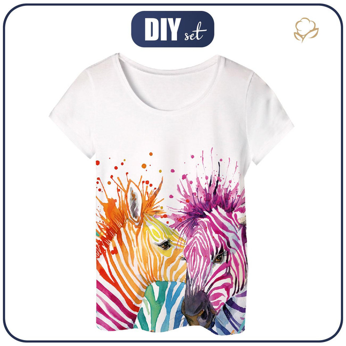 PAJAMAS-T-SHIRT - RAINBOW ZEBRAS - L