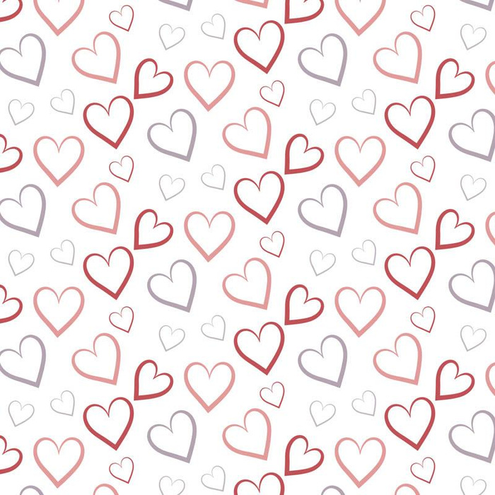 HEARTS (CONTOUR) / white (VALENTINE'S HEARTS) - single jersey with elastane 