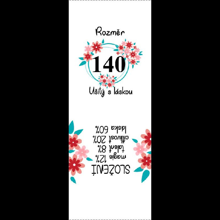 Mädchen Textillabel "BLUMEN" CZ - 9 Stck Set / Größe nach Wahl