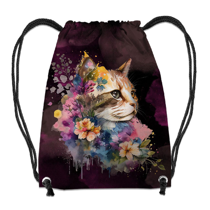 GYM BAG - WATERCOLOR CAT PAT. 2 - small