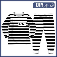 CHILDREN'S PAJAMAS " MIKI" - PRISON BELTS - Elastic cotton knit fabric (110/116)