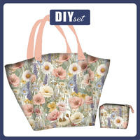 XL Tasche mit Utensilientasche 2 in 1 - PASTEL FLOWERS WZ. 35 - Nähset