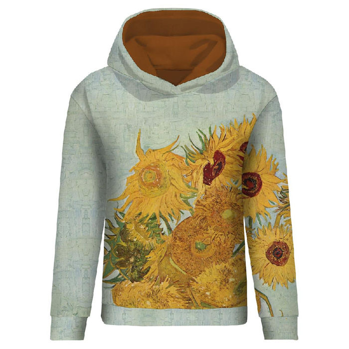 BLUZA DAMSKA (POLA) CLASSIC Z KAPTUREM - SŁONECZNIKI (Vincent van Gogh) - zestaw do uszycia S