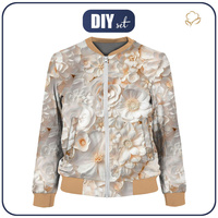 DAMEN BOMBERJACKE (KAMA) - WHITE FLOWERS M. 4 - Nähset