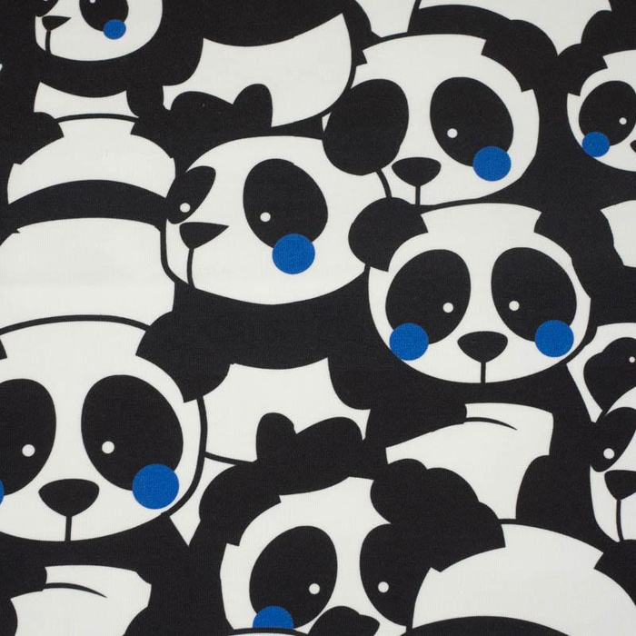 PANDAS / classic blue - Baumwoll Webware