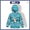 KID'S HOODIE (ALEX) - SHARK (SEA ANIMALS pat. 1) - looped knit fabric (98/104)