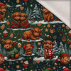 CHRISTMAS HIGHLAND COWS - brushed knitwear with elastane ITY