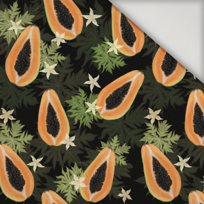 PAPAYA ORANGE & BLACK - lycra 300g