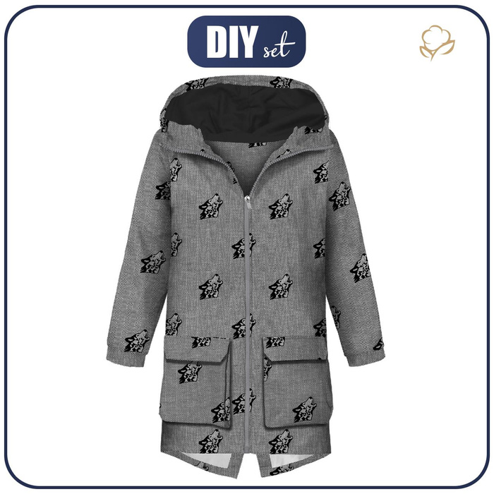 MEN'S PARKA (TOM) - WOLF / NIGHT CALL / grey - sewing set XXL