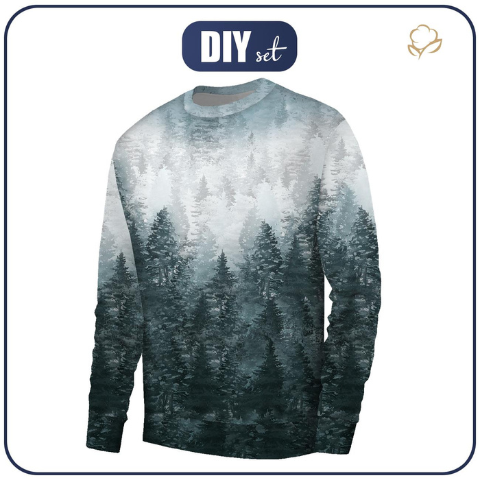 MĘSKA BLUZA (OREGON) BASIC - LAS OMBRE (ZIMA W GÓRACH) - dzianina pętelkowa M