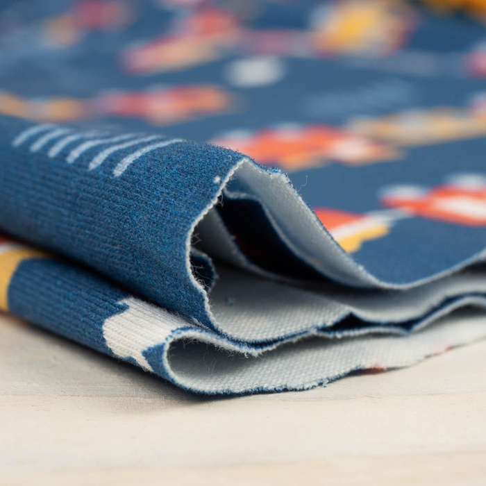 LOKOMOTIVEN (LET’S GO) / dunkelblau (ADVENTURE BEGINS) - bio single jerset mit Elastan Sommersweat