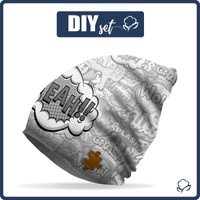 "Beanie" cap - COMIC BOOK / yeah (black - white) 54-56