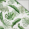 TROPISCHE BLÄTTER MIX Ms. 1 / weiß (JUNGLE) - Lycra 300g