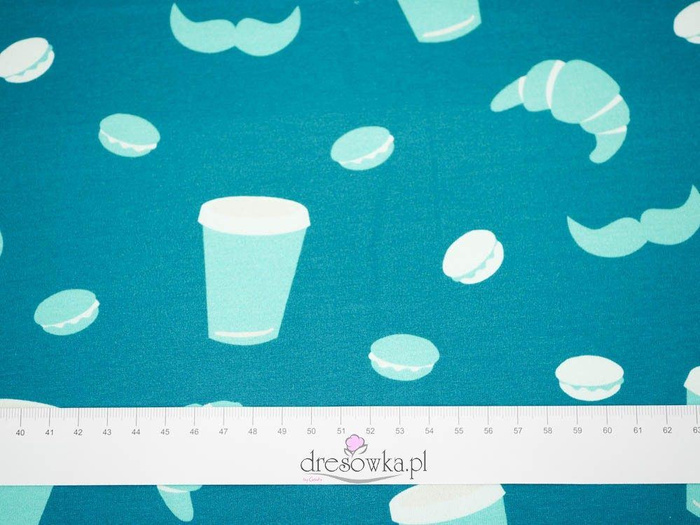 Paris Breakfast ( J'adore Paris) / TEAL  - single jersey TE210
