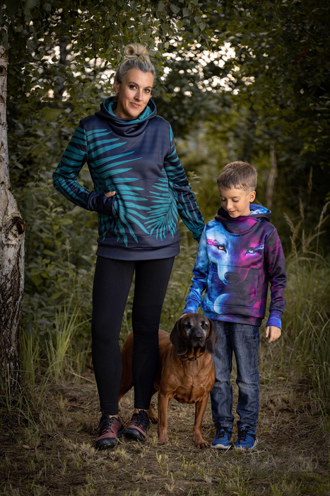 BLUZA Z KAPTUREM UNISEX (HYDRA) - GALAKTYCZNA PODRÓŻ - zestaw do uszycia XS