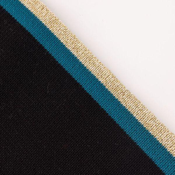 Strickbündchen SCHWARZ / gold-smaragd - 140cm