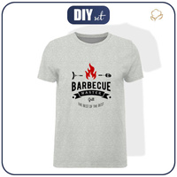HERREN T-SHIRT - BARBECUE MASTER / melange hellgrau - Single Jersey