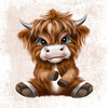 BABY BULL - panel (75cm x 80cm) Cotton woven fabric