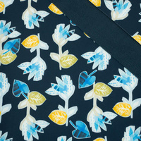 GEOMETRISCHE BLUMEN / navy- Softshell