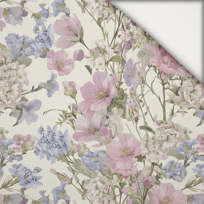 PASTEL FLOWERS WZ. 23 - lekka dzianina drapana