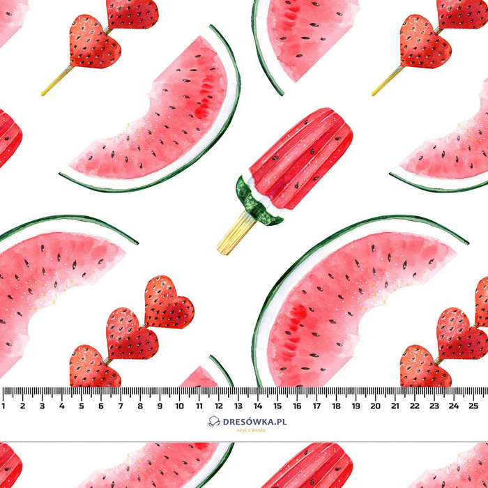 EIS UND WASSERMELONEN - Baumwoll Webware