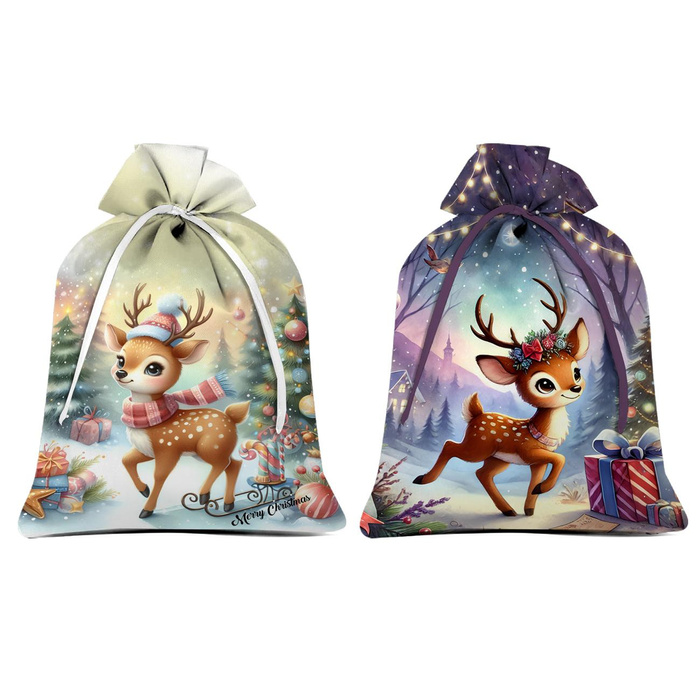 Dárkové pytlíky - CHRISTMAS REINDEER - Sada šití- VELKÝ