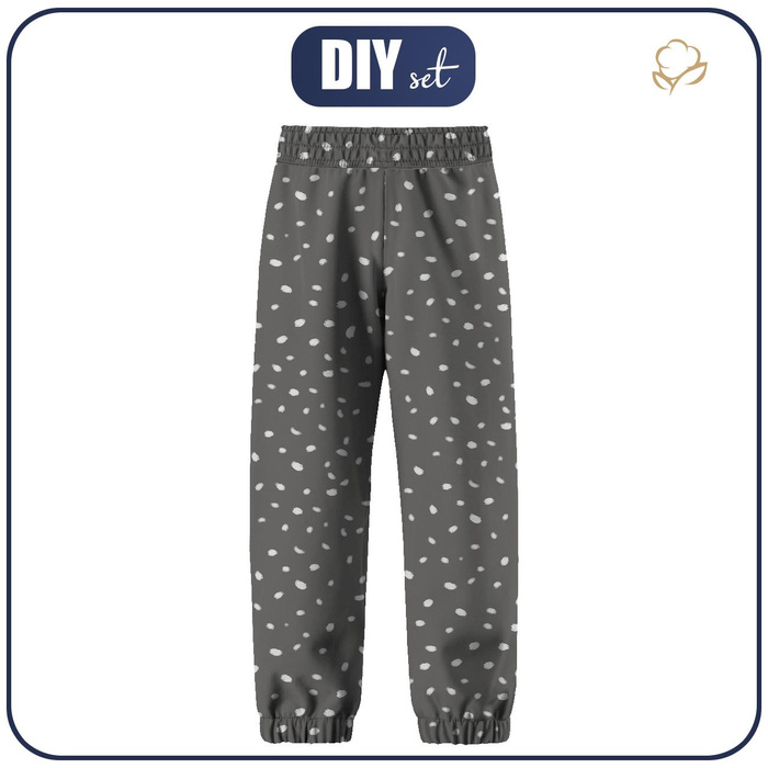 CHILDREN'S SOFTSHELL TROUSERS (YETI) - WHITE TRACES / grey (MAGICAL CHRISTMAS FOREST) (98/104)