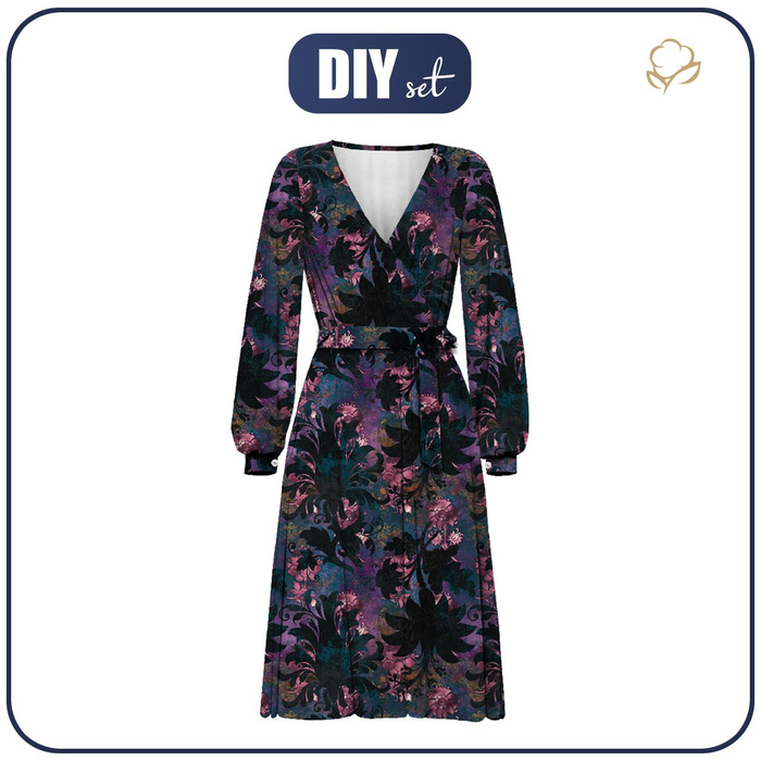 Zavinovací šaty (BIANCA) - FLORAL vz. 7 - Sada šití M