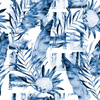 AQUARELL BLÄTTER 2.0 (CLASSIC BLUE) - bio single jerset mit Elastan  Sommersweat
