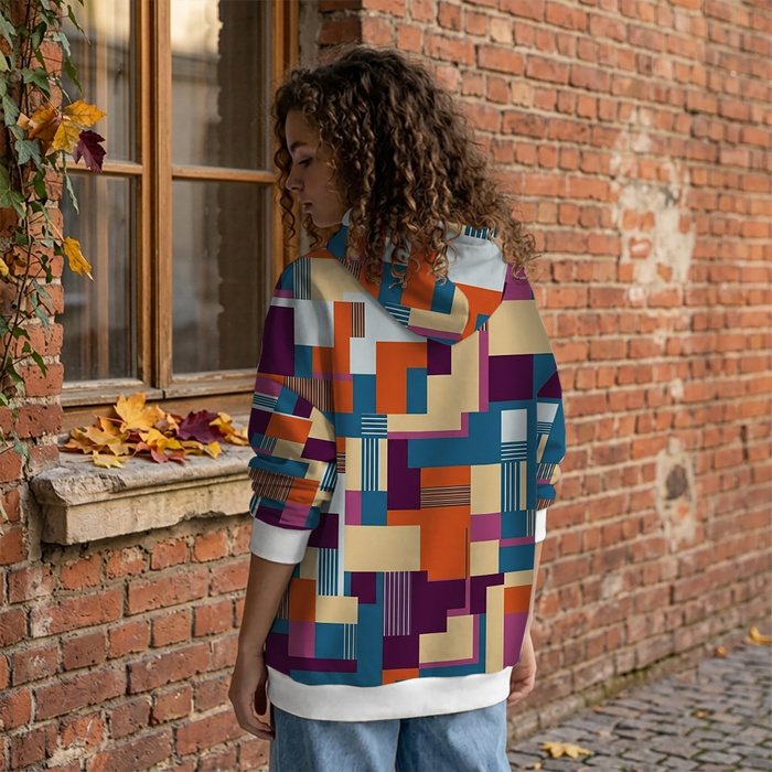 RETRO GEOMETRIC WZ. 1 - Hydrophobic brushed knit