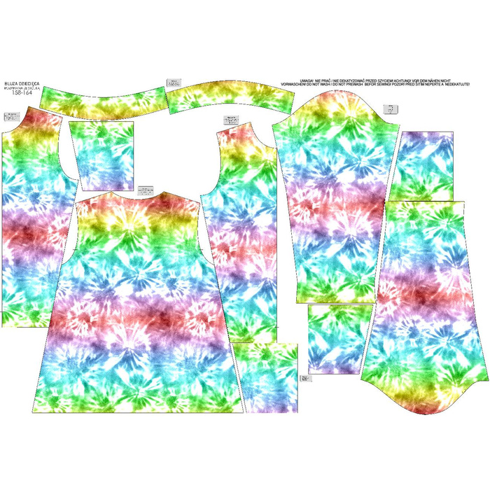 "MAX" CHILDREN'S TRAINING JACKET - BATIK pat. 1 / rainbow - Functional fabric (122/128)