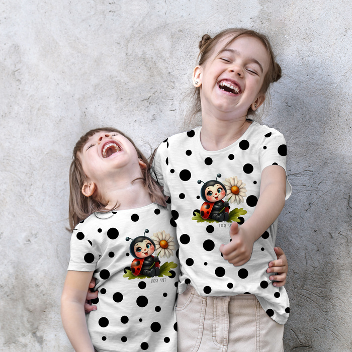 BLACK DOTS - looped knit fabric