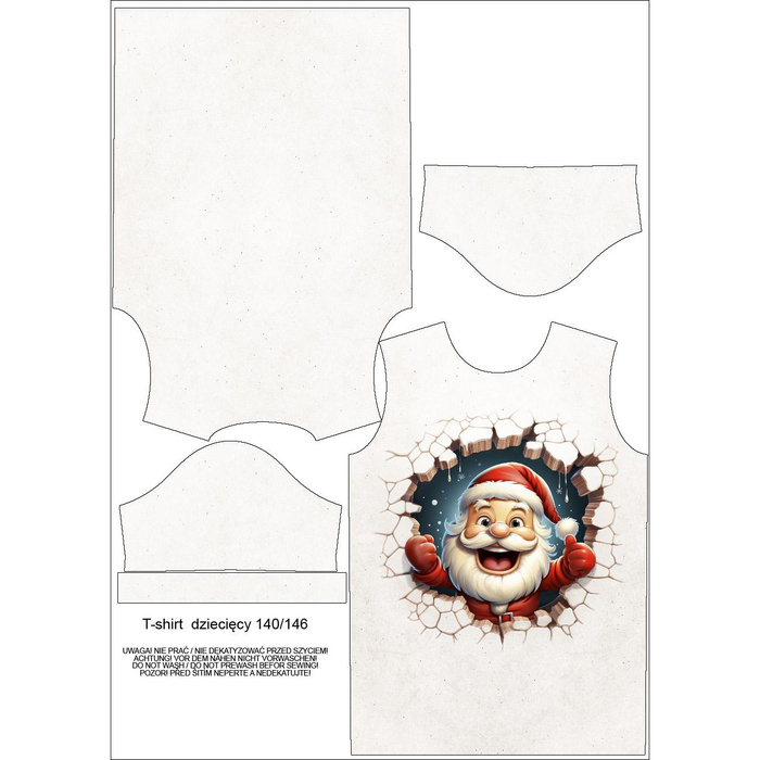 T-SHIRT DZIECIĘCY - HAPPY SANTA - zestaw do uszycia (104/110)