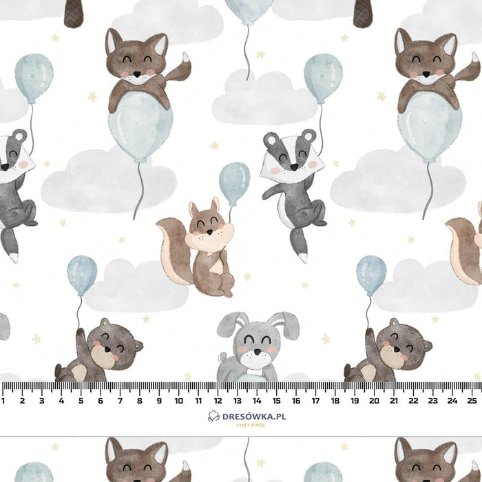 ANIMALS IN CLOUDS pat. 2 - Cotton muslin
