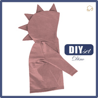 KID'S HOODIE DINO (PARIS) - MELANGE ROSE QUARTZ - sewing set (86/92)