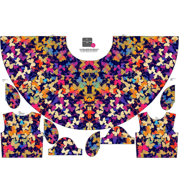 KINDER KLEID "MIA" - SCHMETTERLINGE / bunt - Nähset