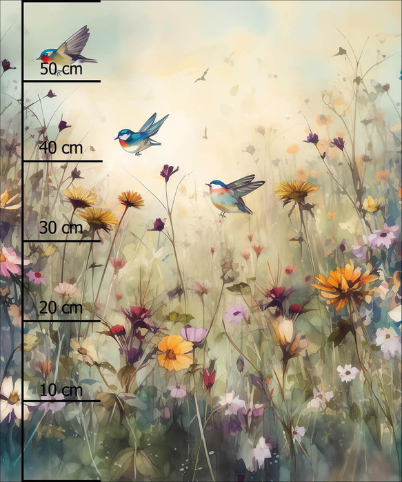 MAGIC MEADOW VZ. 11 - panel (60cm x 50cm) teplákovina počesaná s elastanem ITY