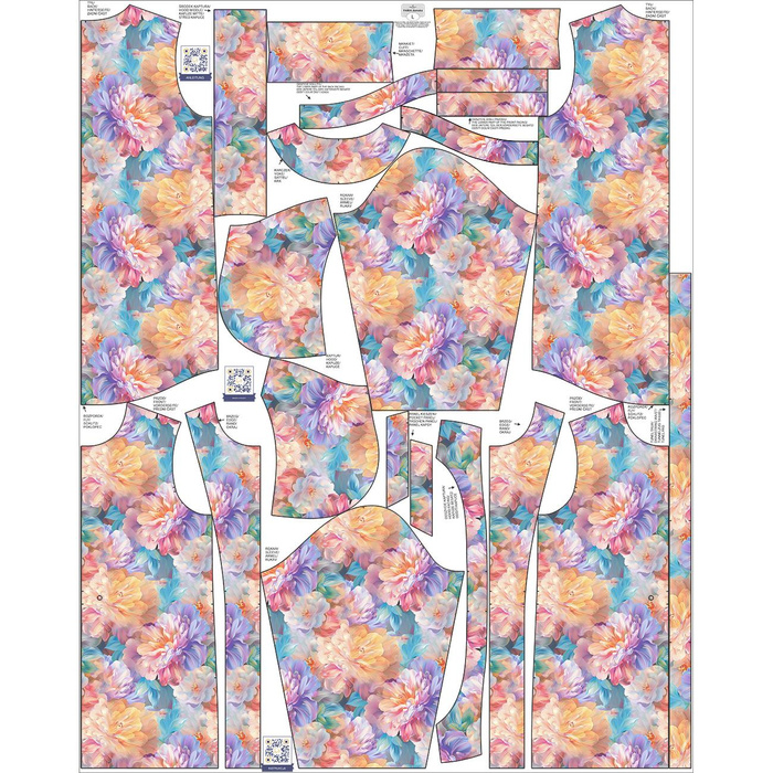 PARKA DAMSKA (ANNA) - PASTEL FLOWERS WZ.19 - softshell M