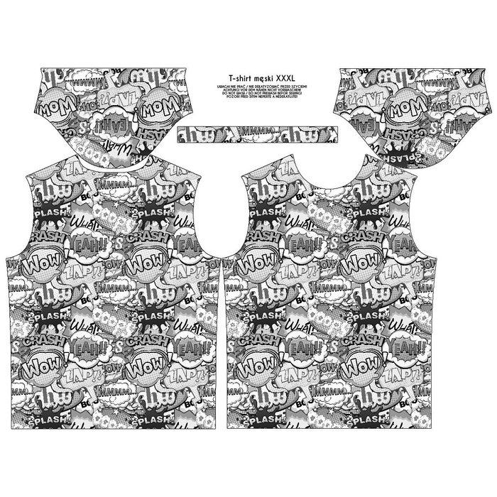 MEN’S T-SHIRT - COMICS (black-white) - single jersey XS