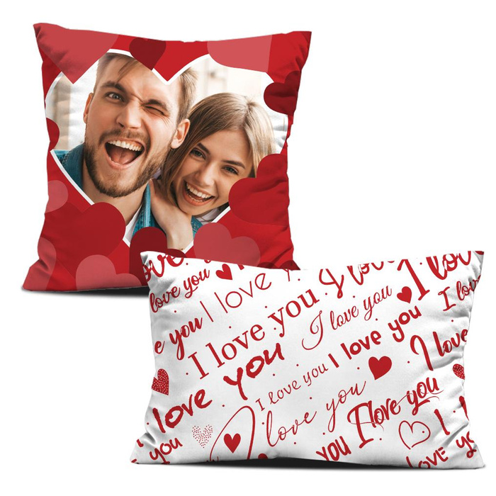 DECORATIVE PILOWS - I LOVE YOU - WITH OWN PRINT - sewing set