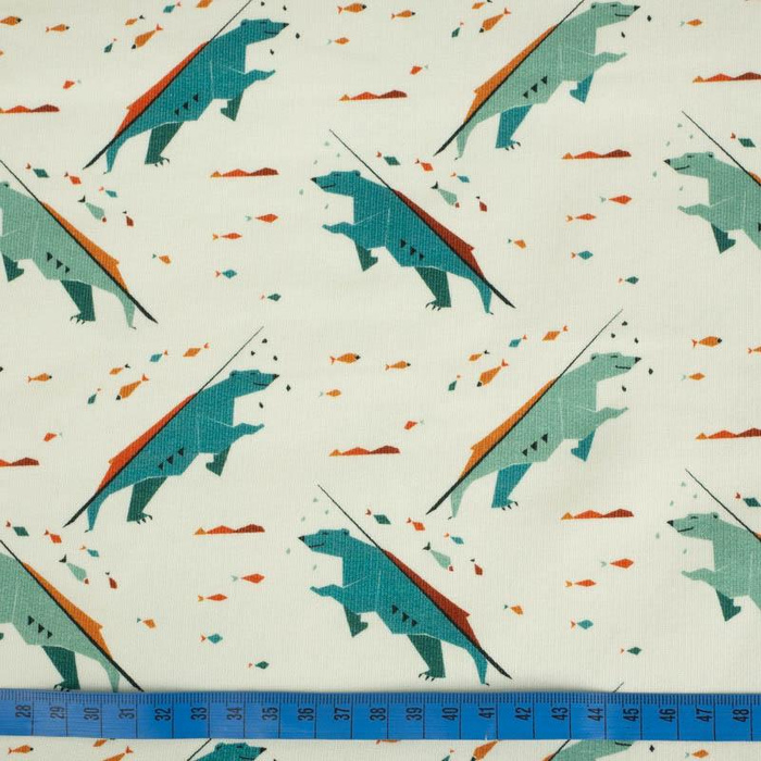 NIEDŹWIEDZIE / waniliowy - Dzianina drapana D300