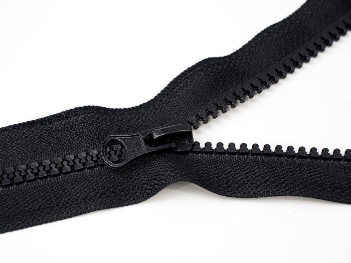 Kostěný zip 50cm dělitelný - ČERNÁ