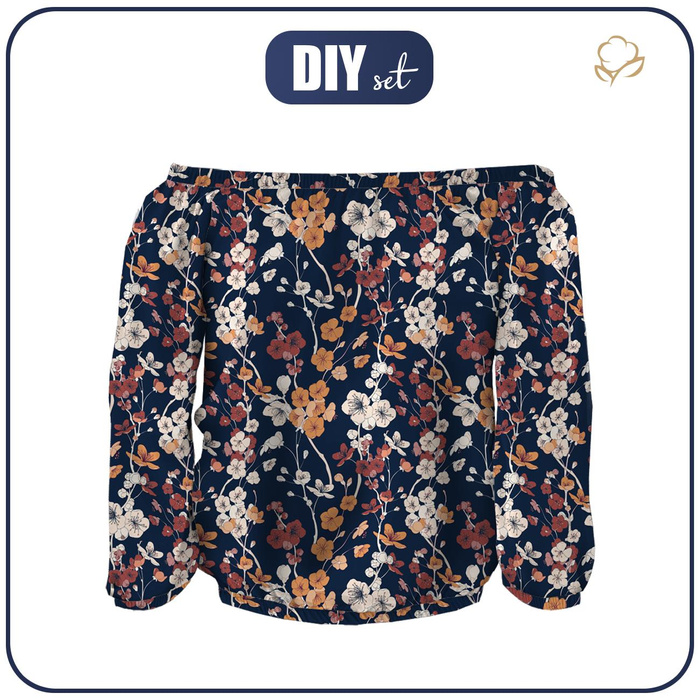Carmenausschnitt Bluse SOFIA - JAPANISCHER GARTEN Ms. 2 (JAPAN) - Nähset XXL