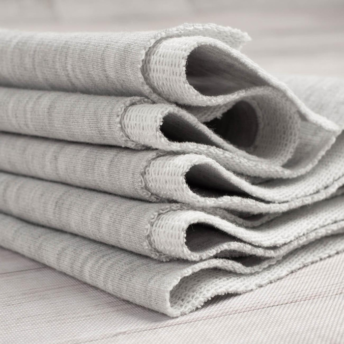 D-20 MELANGE HELLGRAU - Dicker Sommersweat 290g