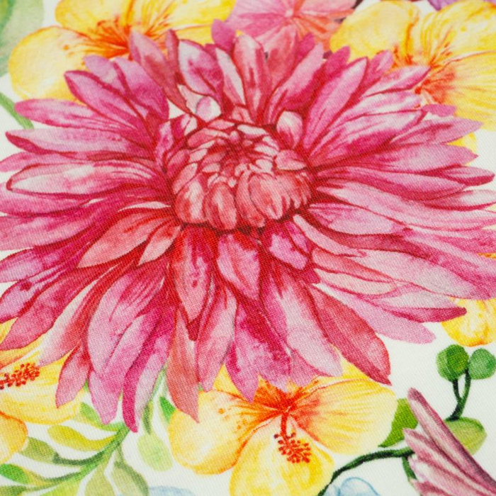 KOLIBRY I KWIATY - Jersey wiskozowy WE210