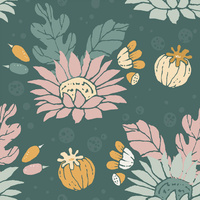 AUTUMN GARDEN pat. 2 - Cotton woven fabric
